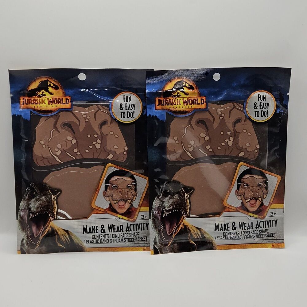 Jurassic World Dominion Make & Wear Activity Dinosaur Mask Tara Toys New